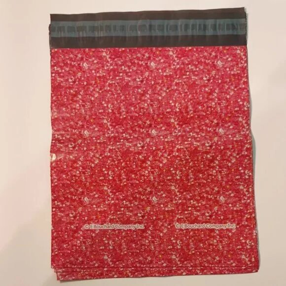 30 Poly Mailers/shipping Bags/ 30 Thank you Stickers Red Confetti & plain white - Picture 2 of 3